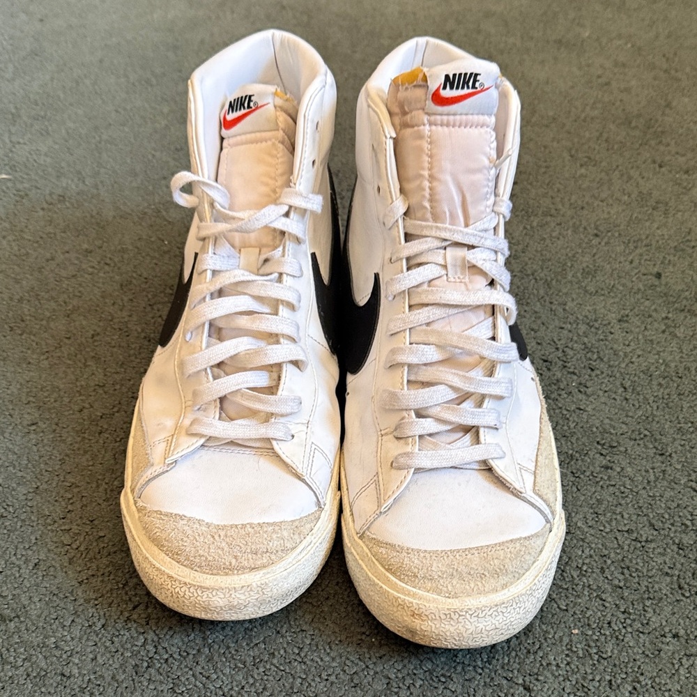 Nike White and Black High-Top Sneakers